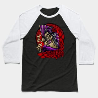 Skull Geisha Japan Baseball T-Shirt